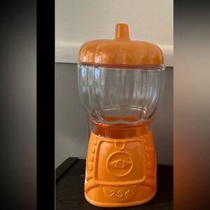 Target Bulls Eye Pumpkin Gumball Machine Shaped Glass Containers-New